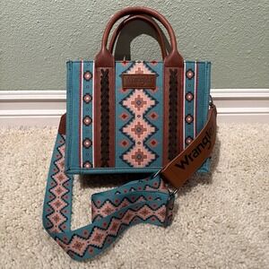 Wrangler Turquoise Southwest Small Crossbody Tote